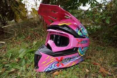 X BEAST MOTORSPORT X Beast Kids Motocross Helmet Dirt Bike ATV Quad BMX Children MX Gloves Off-Road