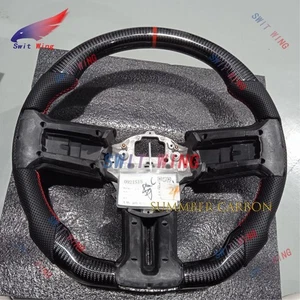 Carbon Fiber Leather Steering Wheel Fit Ford Mustang Shellby gt500 12-14 - Picture 1 of 7