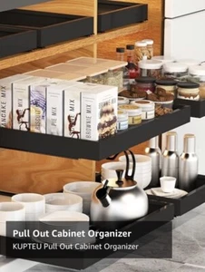 Organizer Armadio Cucina Estraibile Nero Profondità 16” | Espandibile 12,5” - 20,5” - Foto 1 di 6
