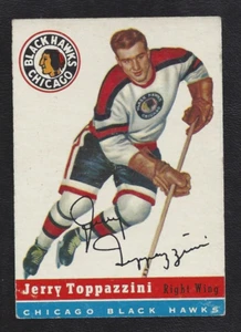 1954 Topps #21 Jerry Toppazzini Vintage Chicago Black Hawks NHL Hockey 1954-55 - Bild 1 von 2