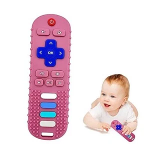 Baby Teething Toys, Food Grade Silicone Teether for Babies 3 6 12 18 Pink RC - Picture 1 of 8