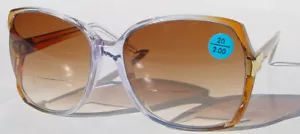 Vintage 90er Acetat Lady Fashion Bi-Focal Lese Sonnenbrille +1,25 (Kristall BRN) - Bild 1 von 4