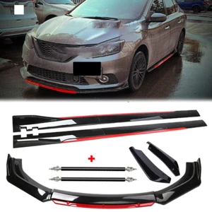 Gloss Black Strut Rod Front Bumper Lip Spoiler Splitter For Infiniti Q70 Q70L - Picture 1 of 18
