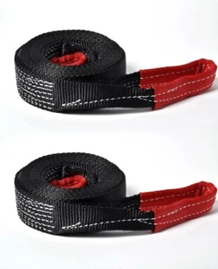 (2) Two Pack Tow Strap 2" 20' 4T 9000lbs 2x20 winch sling Off Road ATV UTV - Picture 1 of 6