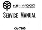 KENWOOD KA-7100 SERVICE MANUAL BOOK IN ENGLISH DC STEREO INTEGRATED AMPLIFIER