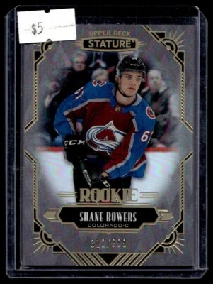 2020-21 Upper Deck Stature Rookie Shane Bowers RC 312/399 Colorado Avalanche - Image 1 of 2