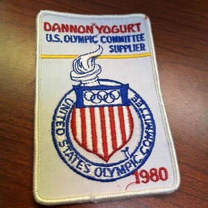 1980 "US Olympic Committee Supplier Dannon Yogurt" Patch Embroidered - Picture 1 of 4