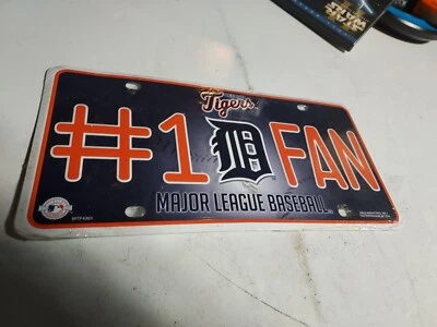DETROIT TIGERS  #1 FAN CAR TRUCK TAG LICENSE PLATE MLB BASEBALL METAL SIGN - Image 1 of 2