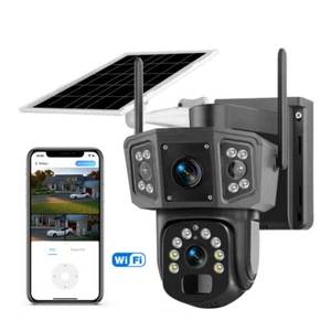 9MP Wireless Solar Camera WIFI Security Outdoor Battery PTZ CCTV Home House V380 - Picture 1 of 17
