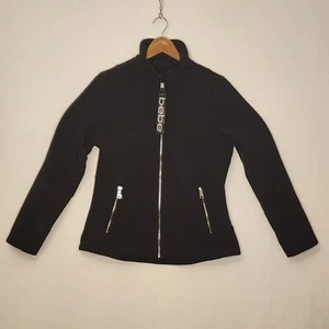 Bebe Sport Black Fleece Lined Double Layered Mesh Soft Shell Jacket Women's S/P - Picture 1 of 21