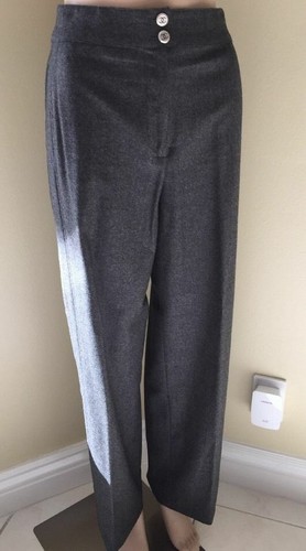 Pantaloni eleganti CHANEL grigio erica lana cashmere con dettagli cuciture laterali tg 42 8