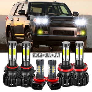 Combo 9005+H11+H11 LED Headlight High Low Beam+Fog light Bulbs 6X 6000K White - Picture 1 of 12
