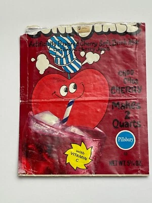 Choo Choo Cherry Funny Face 1974 paquete de mezcla de bebidas Pillsbury Foto 1 de 2