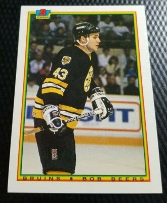 1990 Bowman Topps BOB BEERS Boston Bruins Left Wing Hockey NHL Card #34 - Image 1 of 2