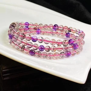 Natural Super Seven 7 Lepidocrocite Melody Stone Beads Bracelet 6mm AAAA3P - Picture 1 of 6