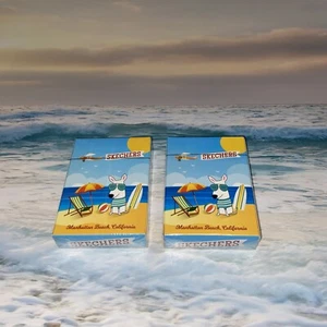 2er Set Skechers Manhattan Beach California Spielkarten Decks Neu & Versiegelt - Bild 1 von 8