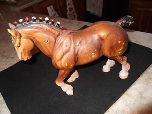 Antiker Gusseisen Clydesdale Percheron Zugpferd Türstopper evtl. Hubley - Bild 1 von 7