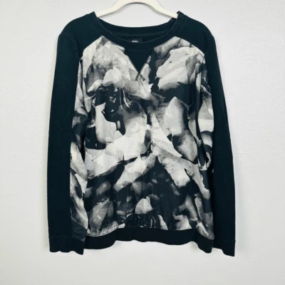 Sudadera Pullover MOSSIMO Negra Manga Larga Talla XL Abstracta Cuello Redondo Foto 1 de 4