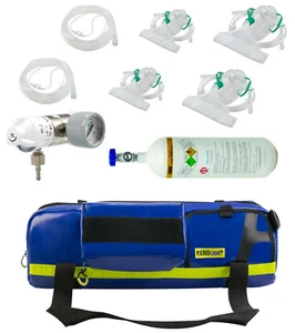 Notfalltasche Sauerstoffflasche 2 l Druckminderer SET XL medizinischer Notfall - Bild 1 von 4