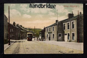 Utley, Straßenbahn in Straßenszene - in der Nähe von Keighley - farbig gedruckte Postkarte - Bild 1 von 2