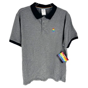 Disney Shirt Mens XL Gray Polo Pride Rainbow Collection Mickey Mouse Logo NEW - Picture 1 of 17