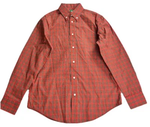 Boys Non Iron Red Holiday Oxford Long Sleeve Dress Shirt Brooks Brothers Size 18 - Picture 1 of 8