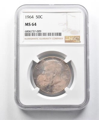 1964 Kennedy Half Dollar MS64 NGC Beautifully Toned *8615 - Image 1 of 3