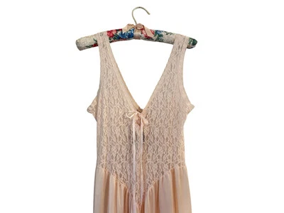 Lencería Mono Vintage Undercover Wear Pastel Melocotón Cinta de Encaje Una Pieza Foto 1 de 4