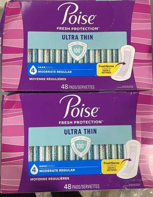 Almohadillas para incontinencia ultrafinas Poise 96 unidades y almohadillas posparto para fugas en la vejiga, Foto 1 de 4