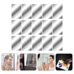 15 Pcs Mirror Wall Sticker Decoration DIY Mirrors Adhesive Decals - Picture 1 of 10