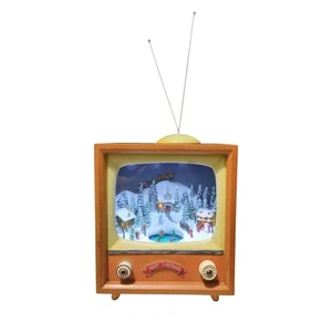 Roman Inc. Retro Christmas Lighted Musical TV W/ Motion, Lights & Xmas Music 9" - Picture 1 of 14
