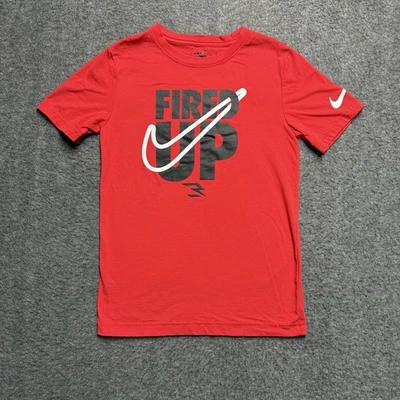Camiseta Nike 3 Marca Jóvenes Niños Mediana 10-12 Años Rojo Gráfico Logo Encendido Foto 1 de 3