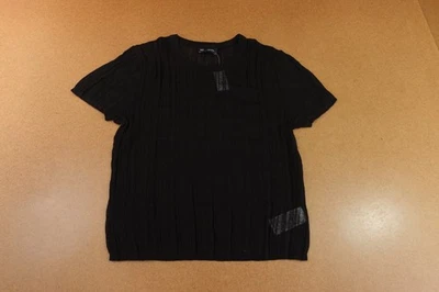 Camiseta suéter manga corta tejida acanalada transparente negra talla mediana GAP para mujer nueva con etiquetas Foto 1 de 4