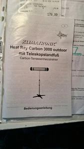 Terrassenstrahler Terrassenheizung Heizstrahle elektrisch Infarot 3Stufen 2000W - Bild 1 von 1