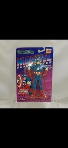 1991 MARVEL BEND-EMS CAPTAIN AMERICA 6" BENDABLE ACTION FIGURE MOC 1196 New - Picture 1 of 1