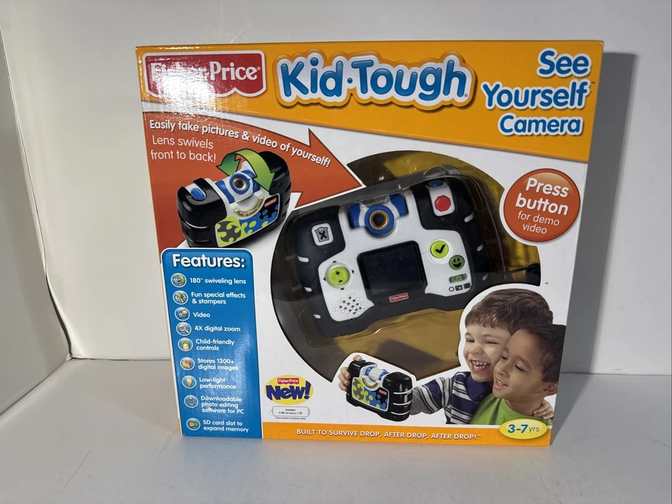 Детский жесткий цифровой фотоаппарат 2011 Fisher Price новый в коробке увидеть себя черный запечатанный - Изображение 1 из 4