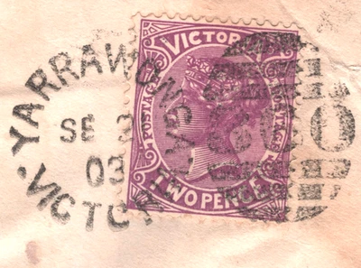 Australia Estados VICTORIA QV 2d Cubierta *YARRAWONGA* Dúplex 1903 {samwells}XK9 Foto 1 de 4