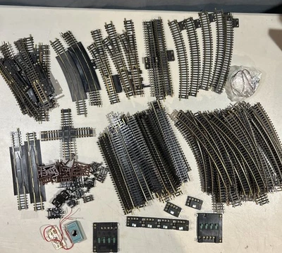 Lot of 125 Atlas Tyco Sector HO Scale Train Tracks Terminals Rerailers Switches - Image 1 of 4