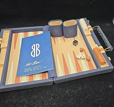 Vintage Bill Blass Backgammon Game Set with original manual case Incomplete - Image 1 of 4