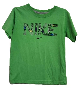 Nike Boys Size 5 Short-Sleeve T-Shirt Green W/ Logo - Picture 1 of 3
