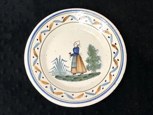 Early HB Quimper France Plate 7-1/2” Diameter - Afbeelding 1 van 9