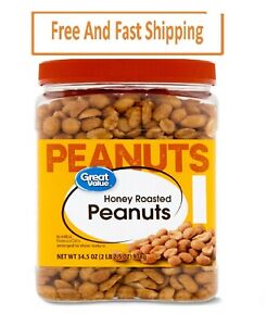 Great Value Honey Roasted Peanuts, 34.5 oz, Jar FREE AND FAST SHIPPING