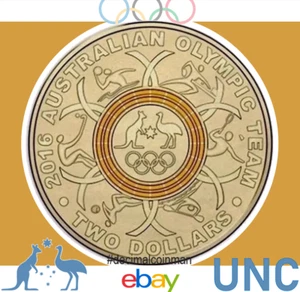 🟠 1 x UNC 2016 Yellow "Olympic Ring" - $2 Two Dollar Coin - Picture 1 of 3
