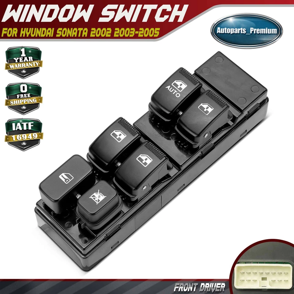 Front Driver Side Power Window Switch for Hyundai Sonata 2002-2005 935703D121 - Image 1 of 4