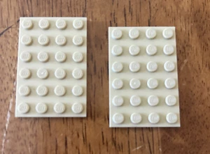Lego Stck. 3032 Lot 2 Stück flache Platte 4x6 sand hellbraun beige - Bild 1 von 1