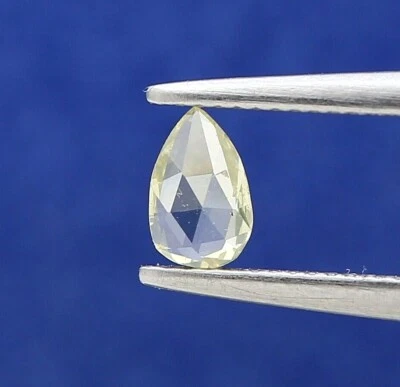 rustic loose fancy diamond 0.14tcw yellow sparkling pear rose cut for gift jewel - Image 1 of 4