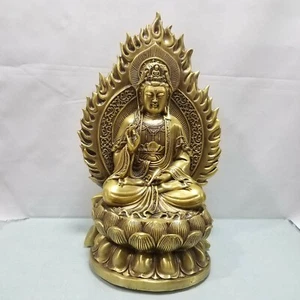 18'' brass casting folk home feng shui worship buddhism Guanyin Bodhisattva - Picture 1 of 9