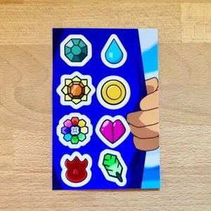 Pokémon Badges Sticker Sheet (Kanto Region Pokemon Badge Stickers) - Picture 1 of 2