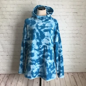 Suéter con capucha para mujer North Face con estampado de glaciar TKA tinte azul corbata XL de gran tamaño - Imagen 1 de 8