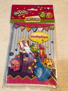 SHOPKINS INVITATIONS (8) ~ Birthday Party Supplies Stationery Cards Notes Pink - Picture 1 of 5